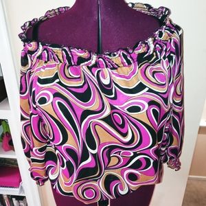 Sami & JO abstract swirl print top